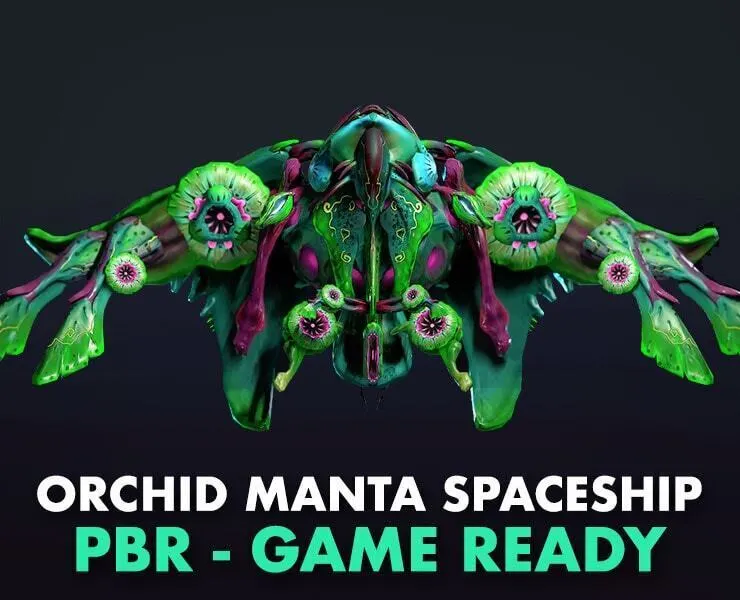 Orchid Manta - PBR Spaceship