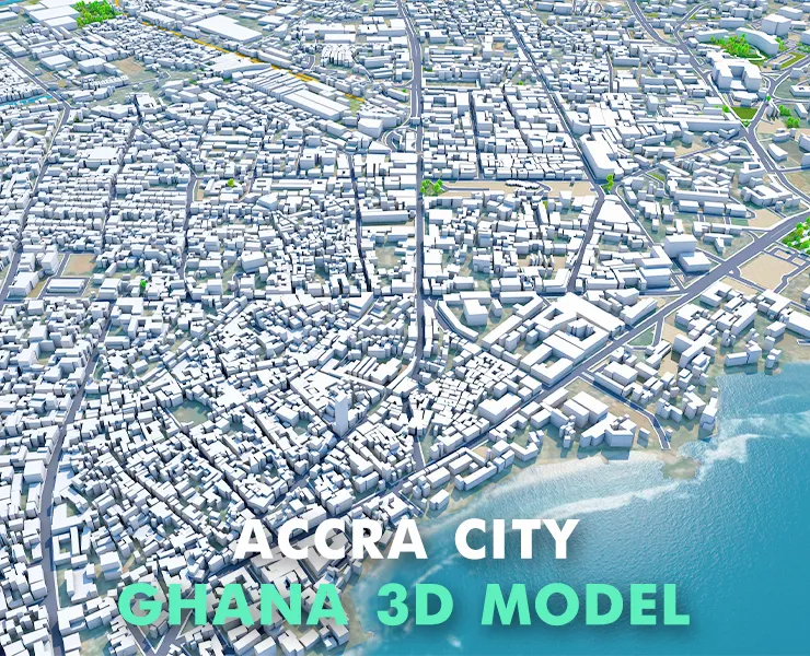 Accra City Ghana 3D Model 40km