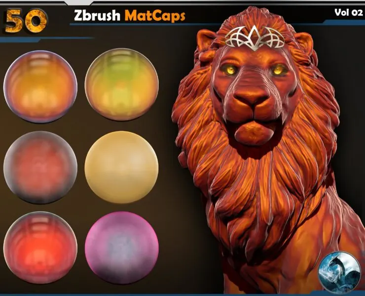 50 Zbrush MatCaps Vol 02