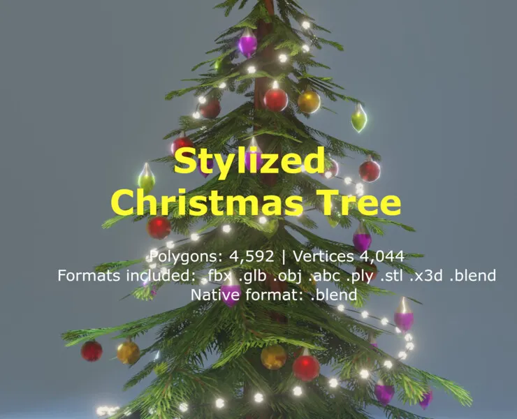 Stylized Christmas Tree 3D Model