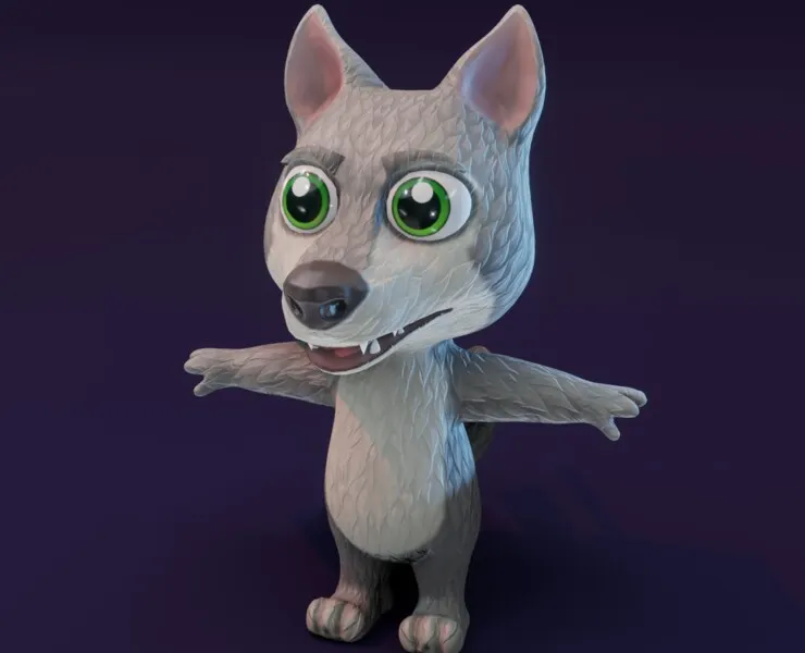 Cartoon Wolf 3D Model