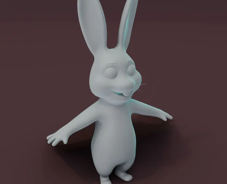 Cartoon Rabbit Rigged Base Mesh 3D Model