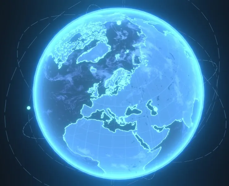 Animated Hologram Planet Earth Sci-Fi 3D Model