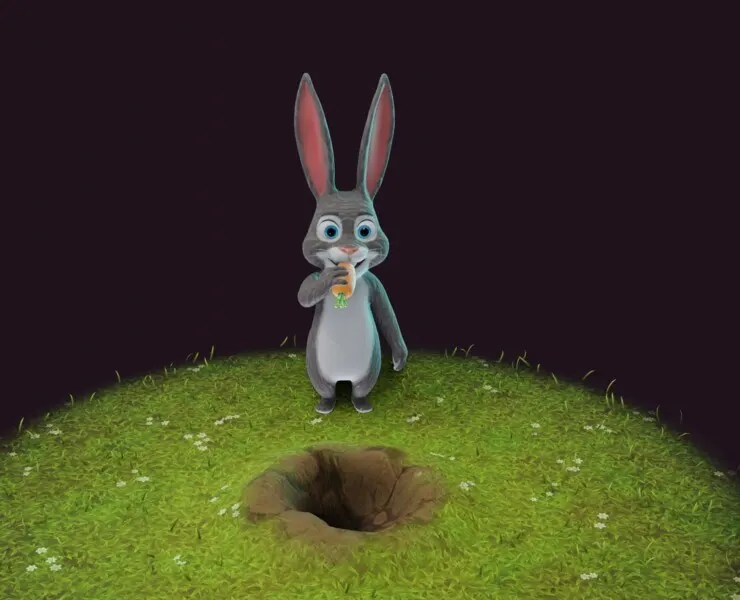 Cartoon Animated Rabbit with Props 3D Model