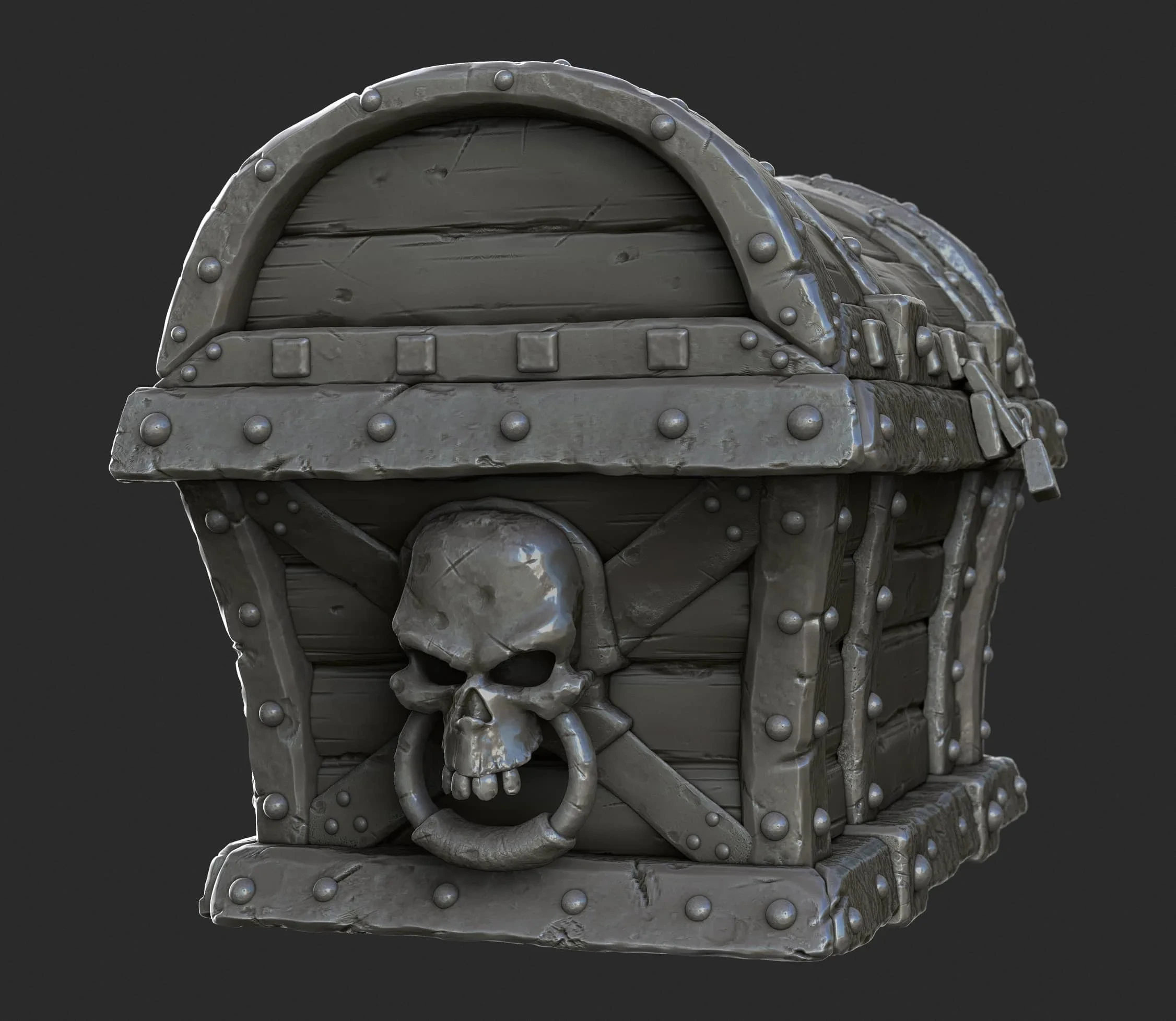 3D Pirate Treasure Chest High FlippedNormals
