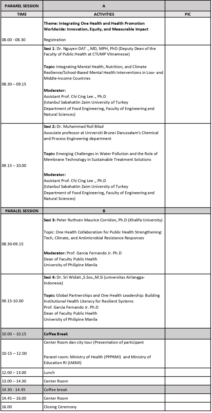 Day 3 Rundown - AHPC Conference schedule