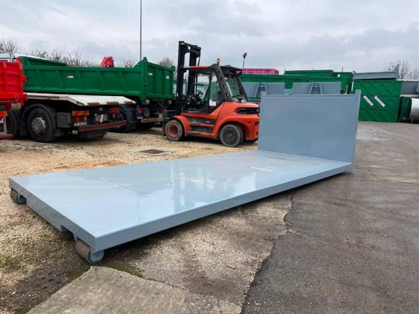 CONTAINER SCARRABILE NUOVO A PIANALE SENZA SPONDE RINFORZATO — foto 4 di 10