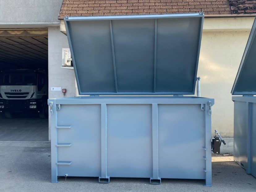 CONTAINER SCARRABILE NUOVO CON COPERCHIO PER RIFIUTI — foto 2 di 5