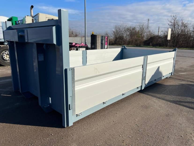 CONTAINER SCARRABILE NUOVO A PIANALE CON SPONDE IN TR1 RINFORZATO — foto 1 di 10