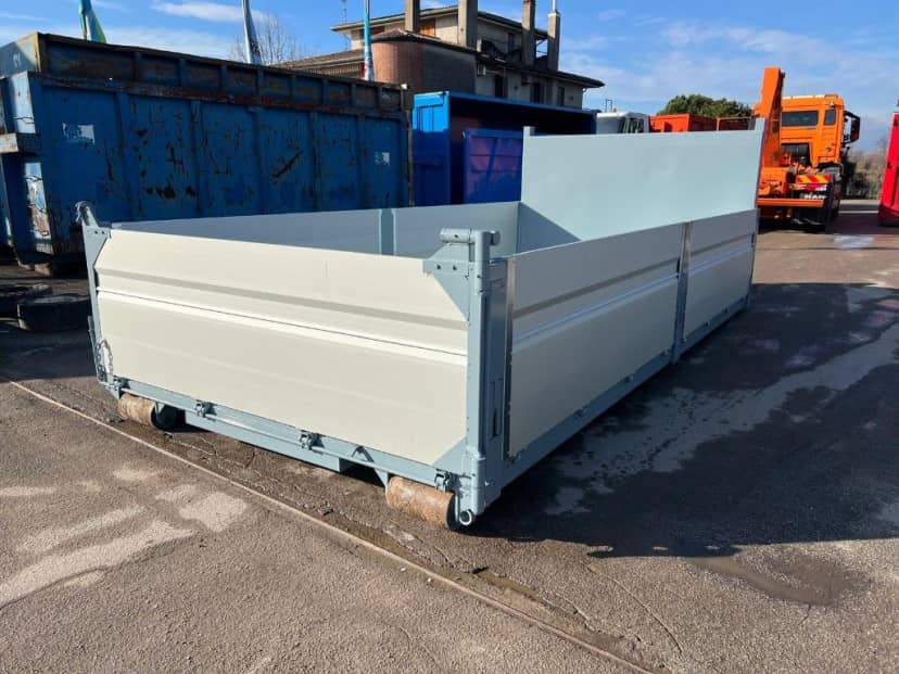 CONTAINER SCARRABILE NUOVO A PIANALE CON SPONDE IN TR1 RINFORZATO — foto 7 di 10