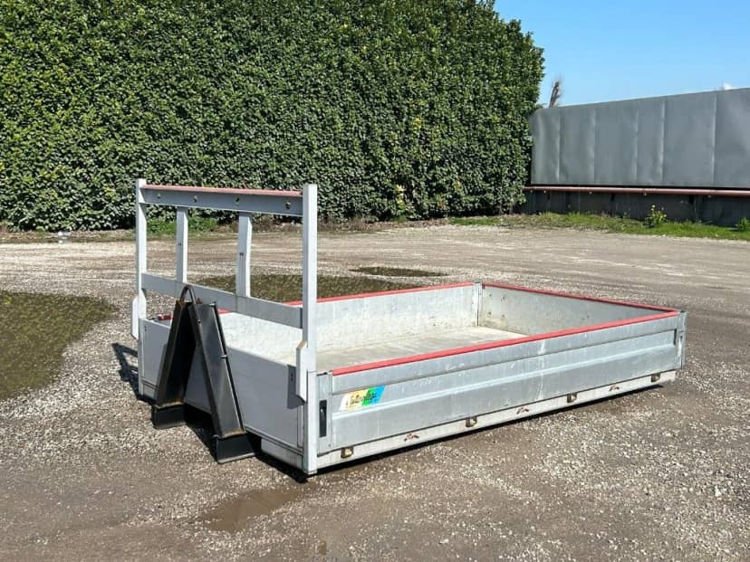 CONTAINER A PIANALE USATO SCARRABILE CON SPONDE IN ALLUMINIO TR5 — foto 1 di 9