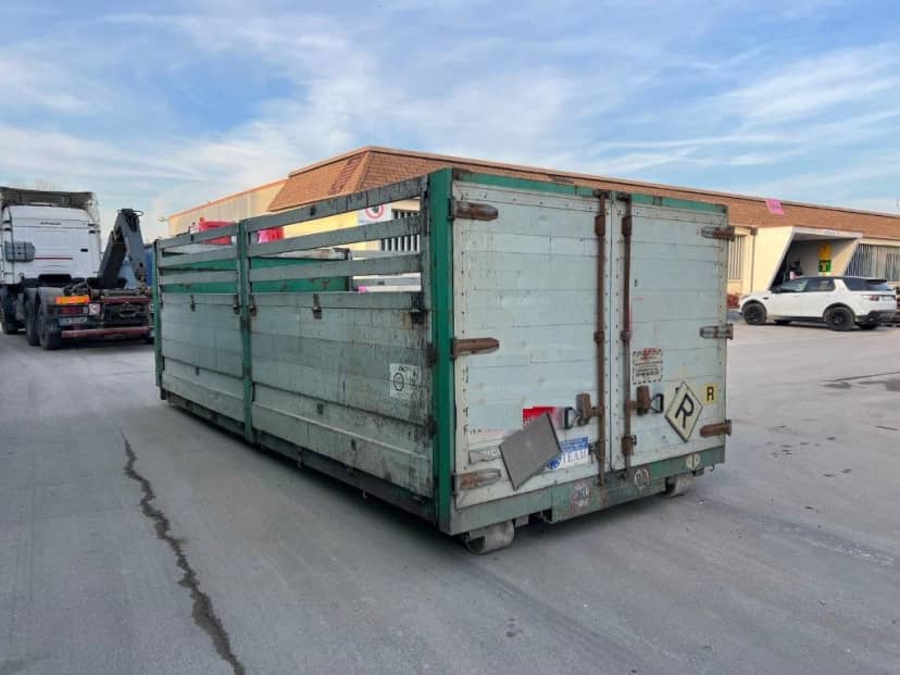 CONTAINER SCARRABILE USATO A PIANALE CON SPONDE E SOVRASPONDE — foto 2 di 6