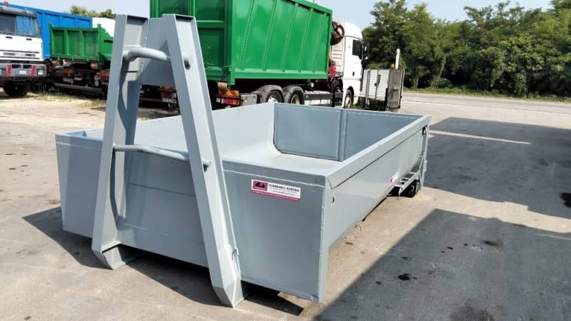 CONTAINER SCARRABILE NUOVO A CIELO APERTO PER INERTI A VASCA ARROTONDATA