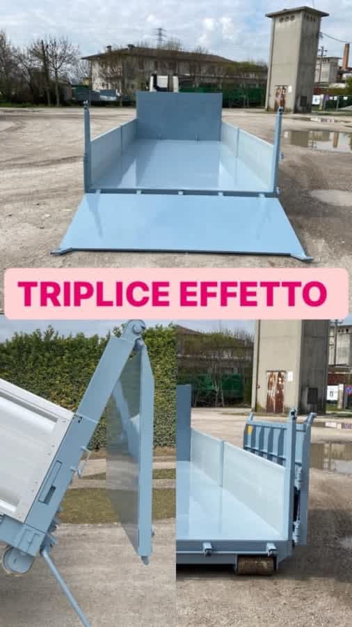 CONTAINER NUOVO A PIANALE CON PIANTONI RIMOVIBILI IN FERRO E DUE SPONDE IN TR5 A — foto 8 di 10