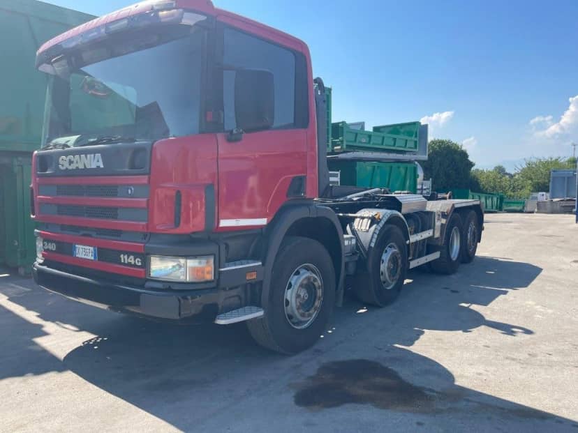 SCANIA CV P114 GB USATO SCARRABILE BALESTRATO ANTERIORE E PNEUMATICO POSTERIORE