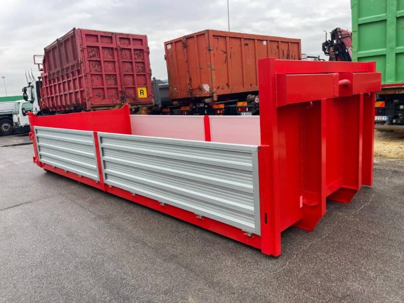 CONTAINER SCARRABILE NUOVO A PIANALE CON DUE SPONDE PER LATO IN · 6,2 m · 12 m³ · Rif. 24-N-37 — foto 5 di 8