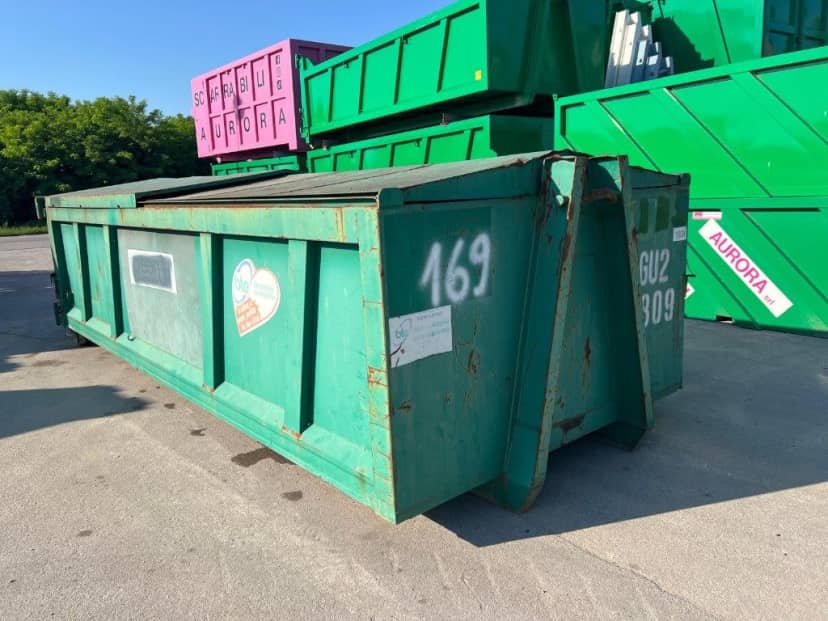 CONTAINER SCARRABILE USATO CON DUE TETTI SCORREVOLI PER INERTI · 6,2 m · 18 m³ · Rif. 26-U-64 — foto 2 di 8