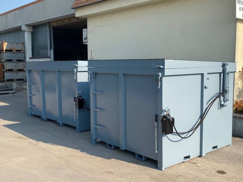 CONTAINER SCARRABILE NUOVO CON COPERCHIO PER RIFIUTI · 3,1 m · 10 m³ · Rif. 22-N-88