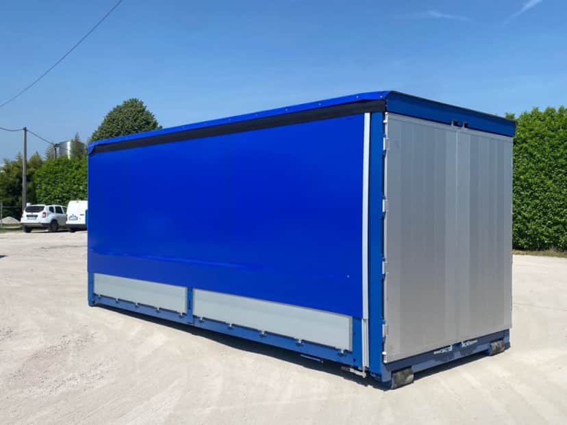 CONTAINER SCARRABILE NUOVO CENTINATO CON ALZA E ABBASSA IDRAULICO CON 4 · 6,2 m · Rif. 22-N-110 — foto 5 di 9