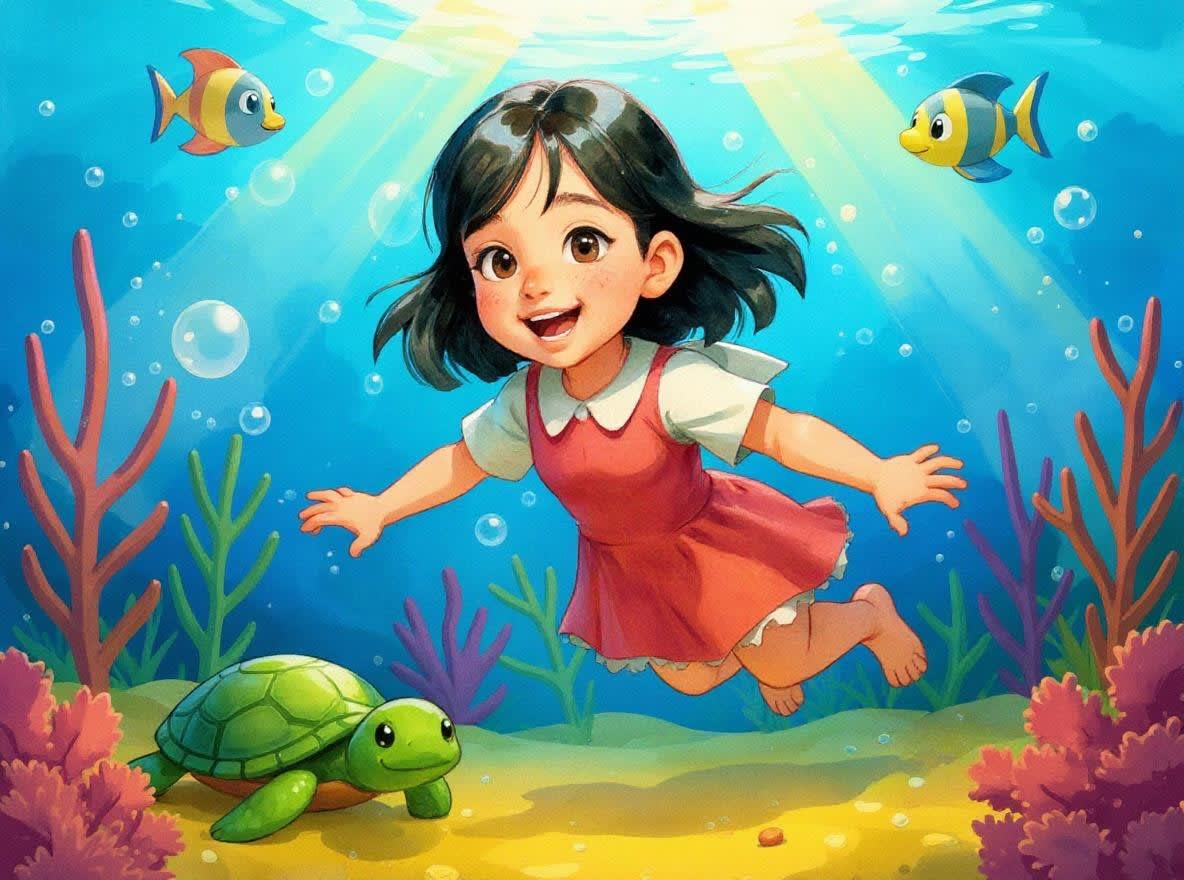 Shreya's Underwater Adventure — illustration for page 1