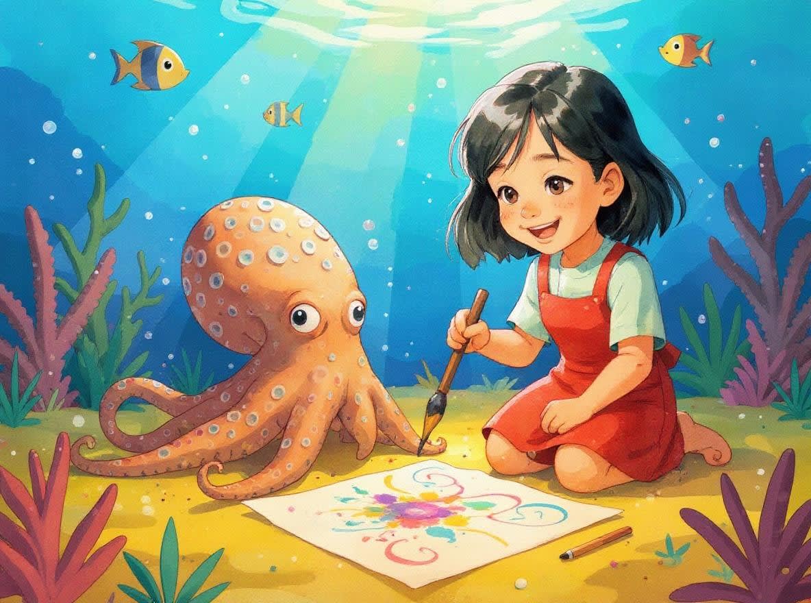 Shreya's Underwater Adventure — illustration for page 3