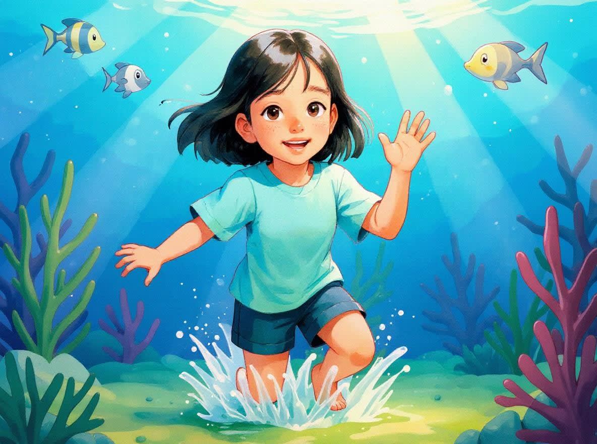 Shreya's Underwater Adventure — illustration for page 8