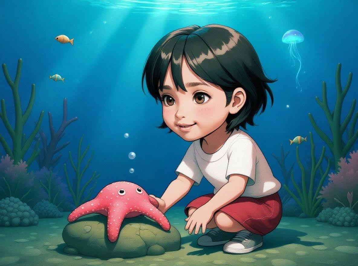 Shreya's Underwater Adventure — illustration for page 3