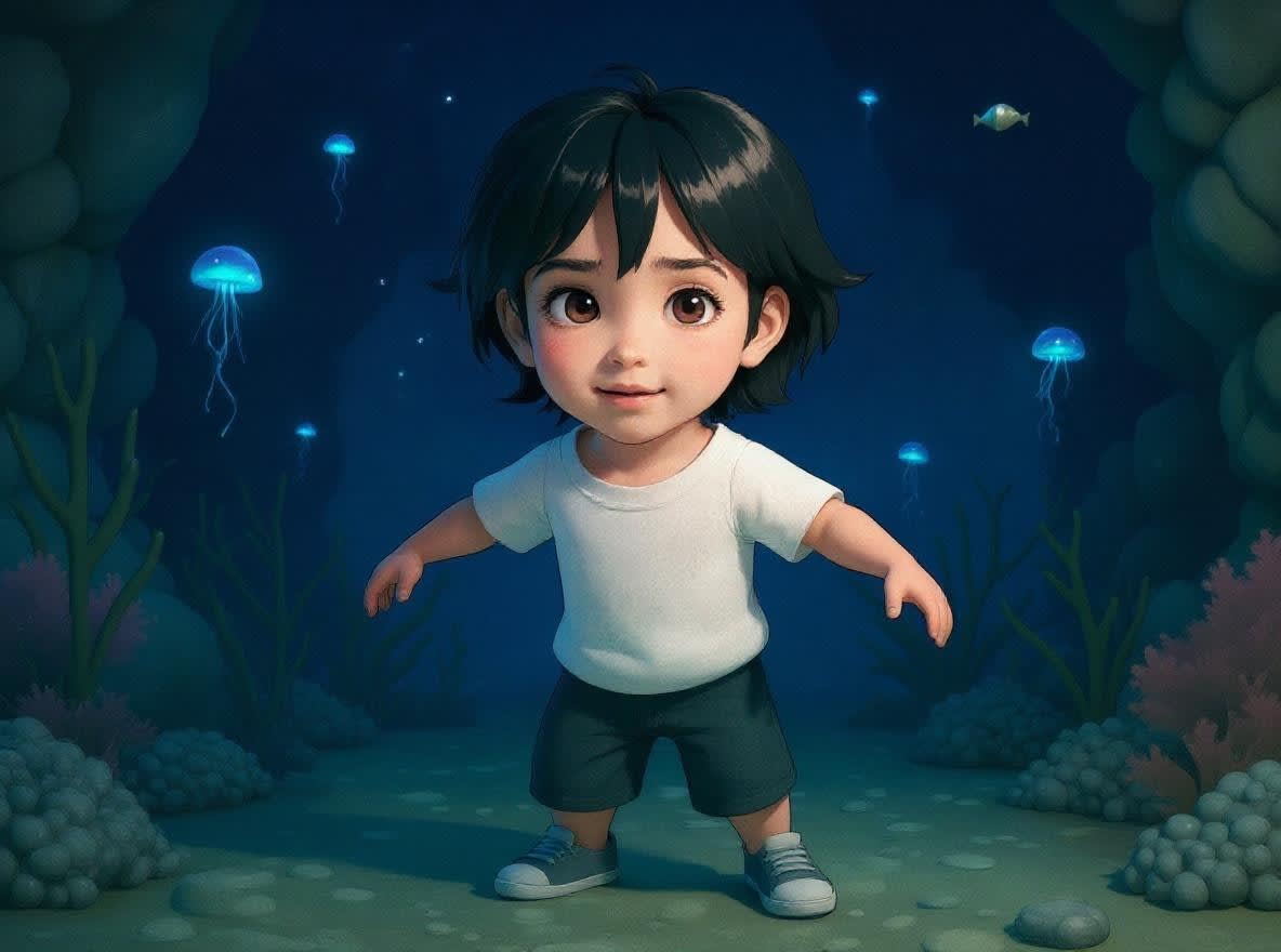 Shreya's Underwater Adventure — illustration for page 4