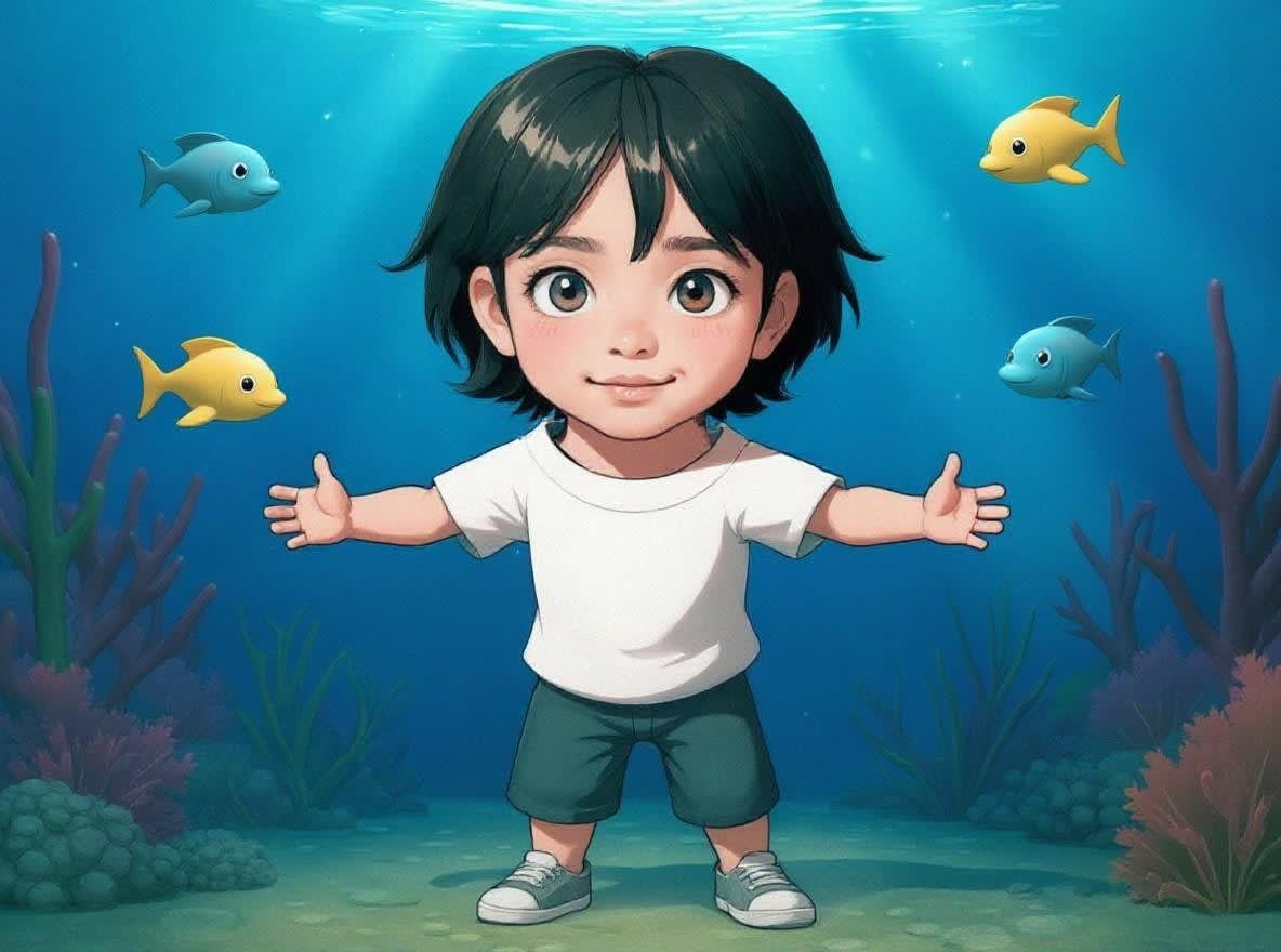 Shreya's Underwater Adventure — illustration for page 5