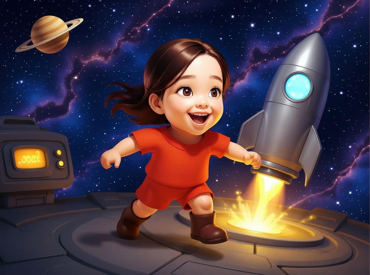 Aahana's Cosmic Quest — illustration for page 1