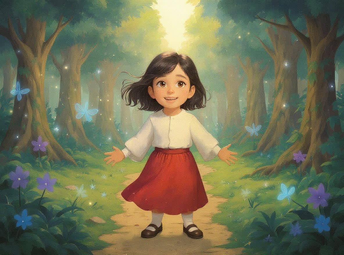 Shreya and the Enchanted Forest — illustration for page 1