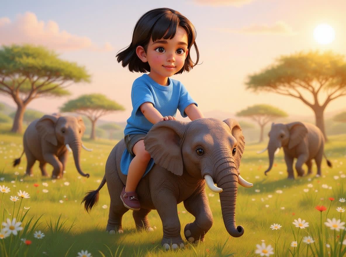Shreya's Magical Safari Adventure — illustration for page 4