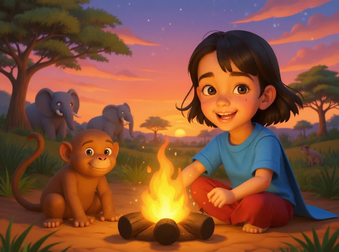 Shreya's Magical Safari Adventure — illustration for page 7