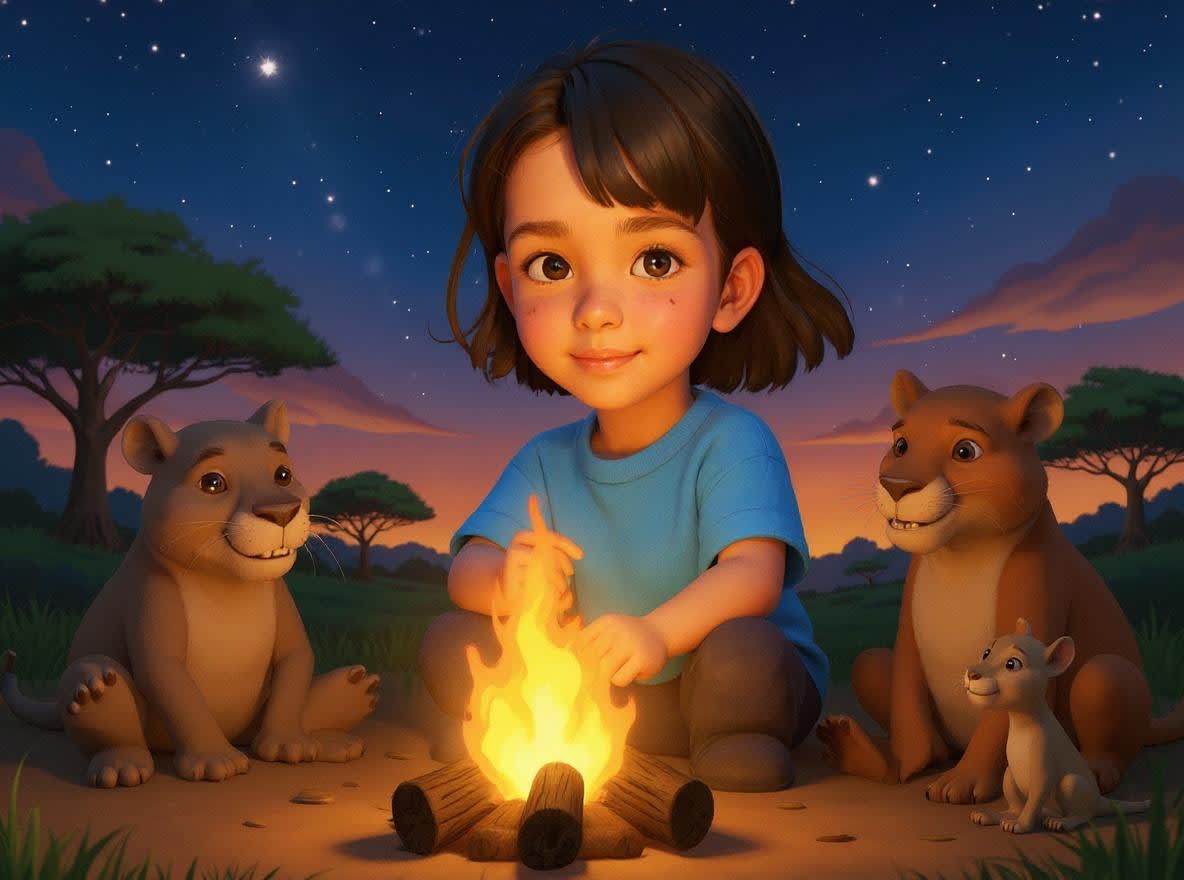 Shreya's Magical Safari Adventure — illustration for page 9