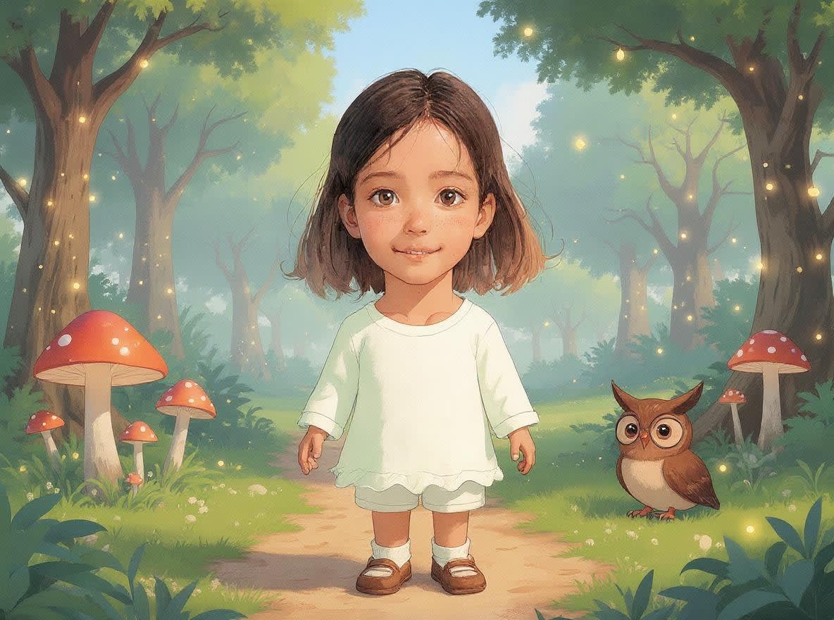 Shreya and the Magical Forest Adventure — illustration for page 4