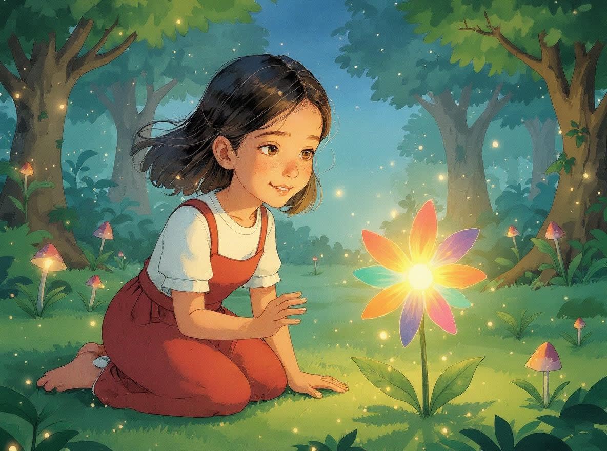 Shreya and the Magical Forest Adventure — illustration for page 6