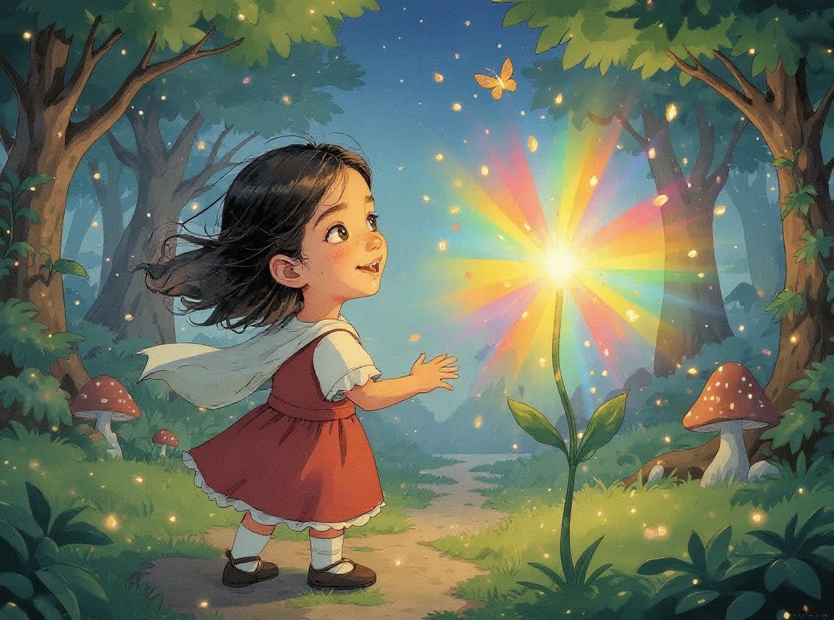Shreya and the Magical Forest Adventure — illustration for page 7