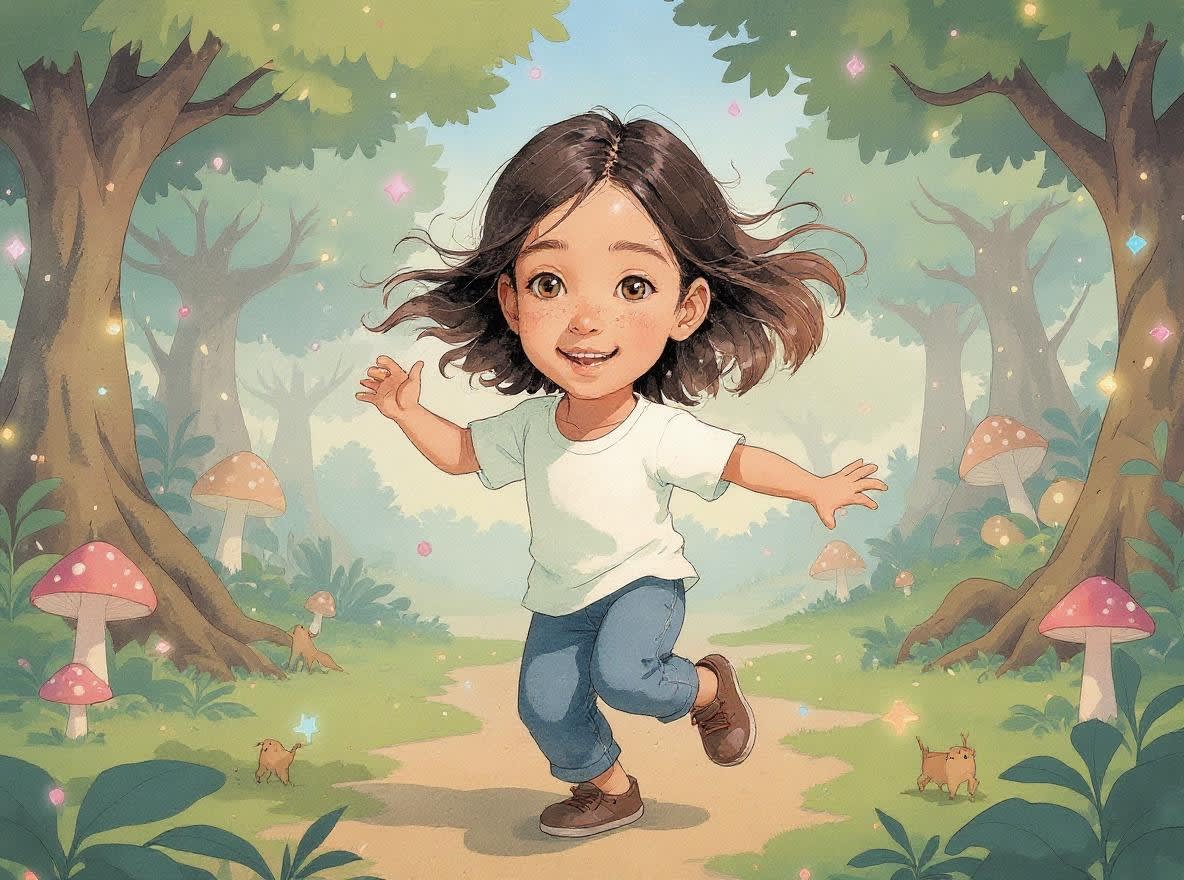Shreya and the Magical Forest Adventure — illustration for page 8