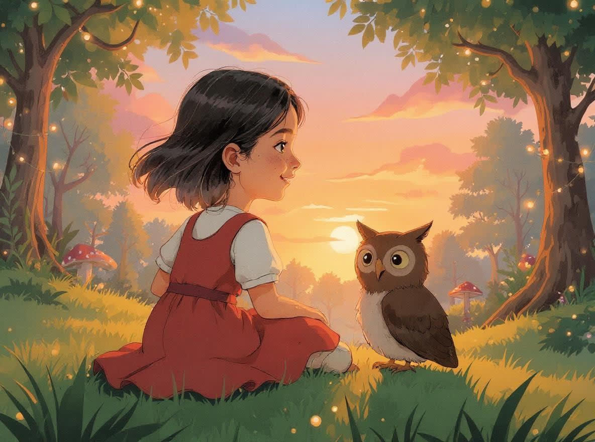 Shreya and the Magical Forest Adventure — illustration for page 9