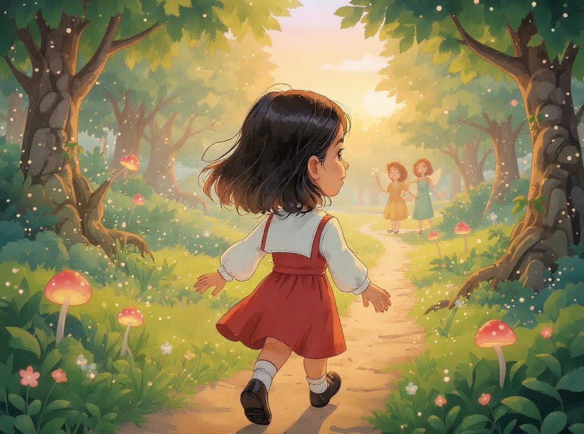 Shreya and the Magical Forest Adventure — illustration for page 10