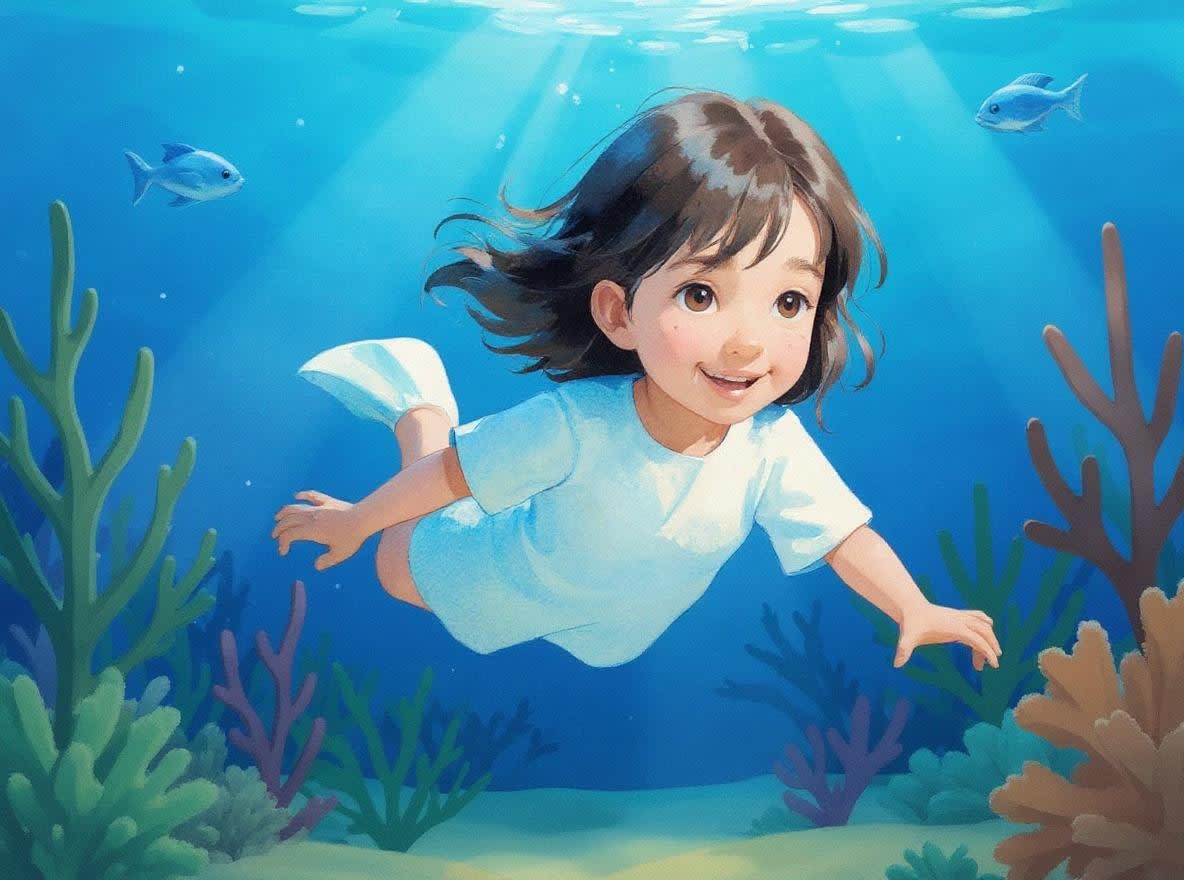 Shreya's Underwater Adventure — illustration for page 2