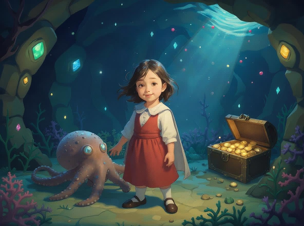 Shreya's Underwater Adventure — illustration for page 3