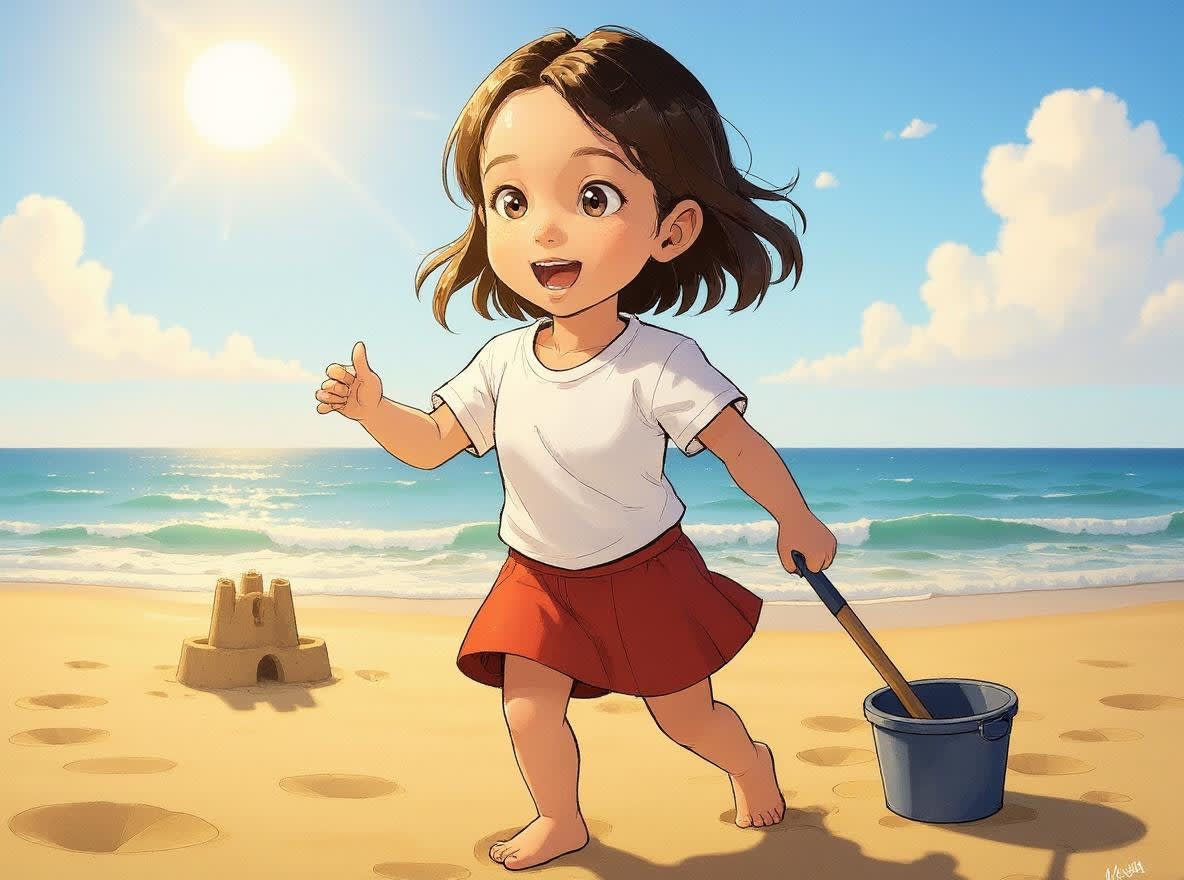 Aahana's Magical Beach Adventure — illustration for page 5