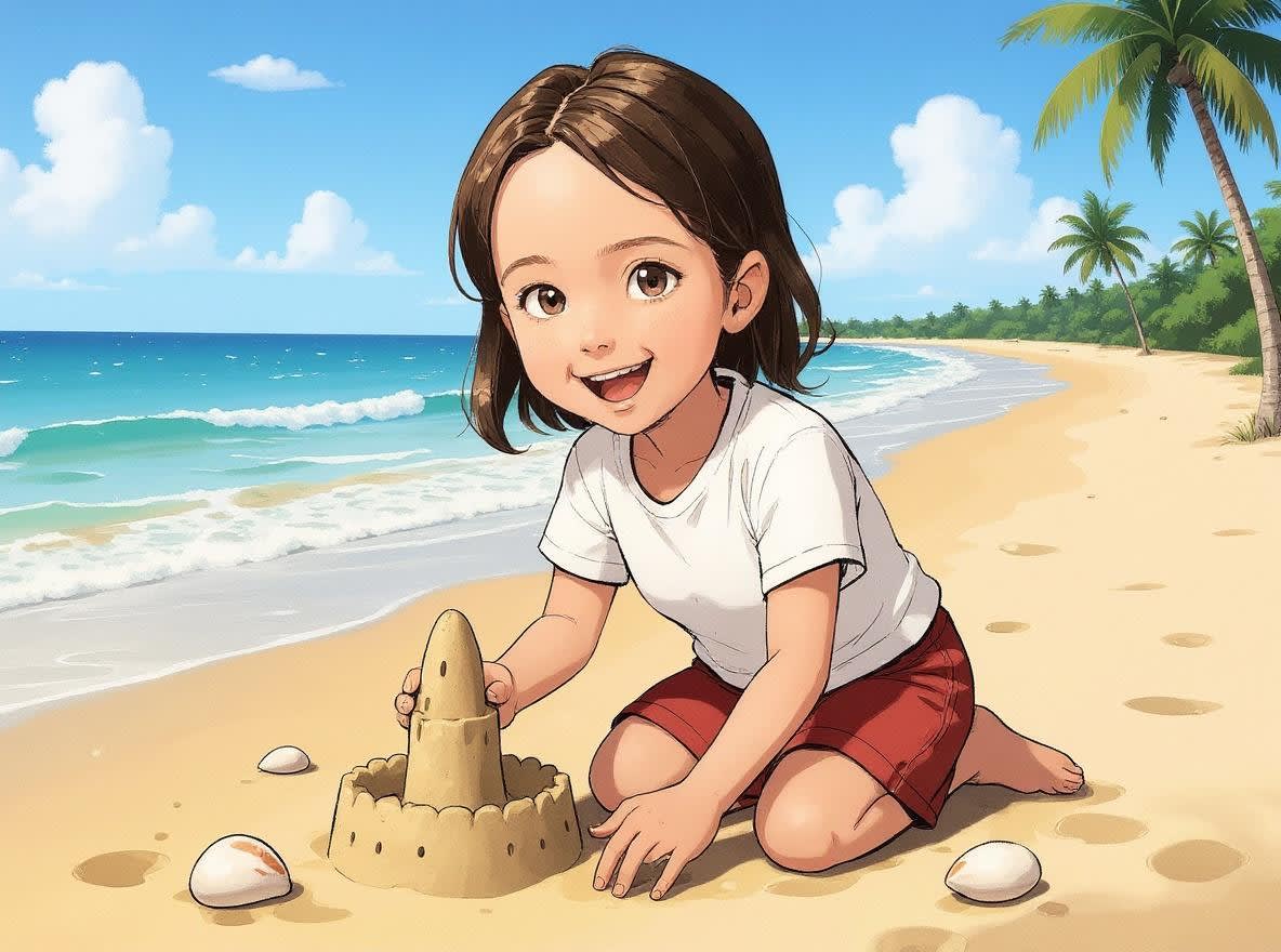 Aahana's Magical Beach Adventure — illustration for page 6