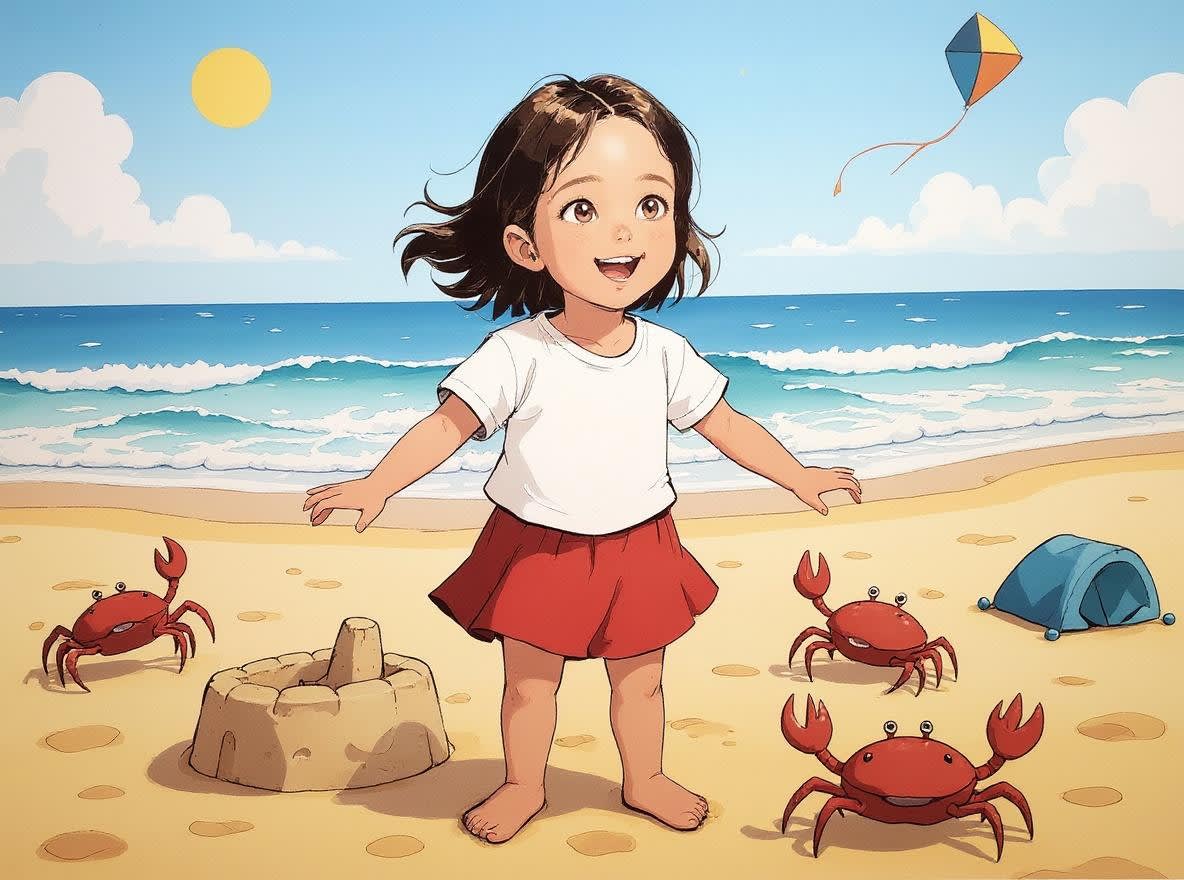 Aahana's Magical Beach Adventure — illustration for page 7