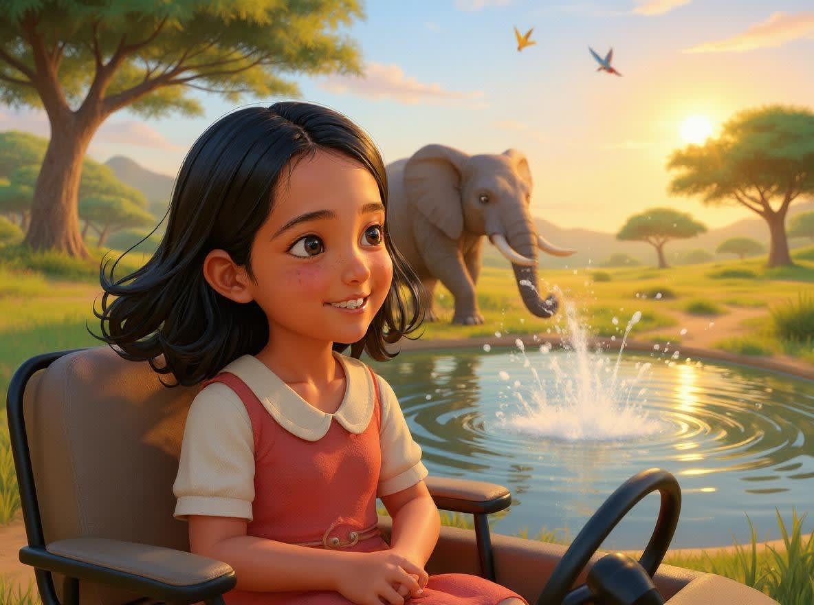 Shreya's Amazing Animal Safari — illustration for page 2