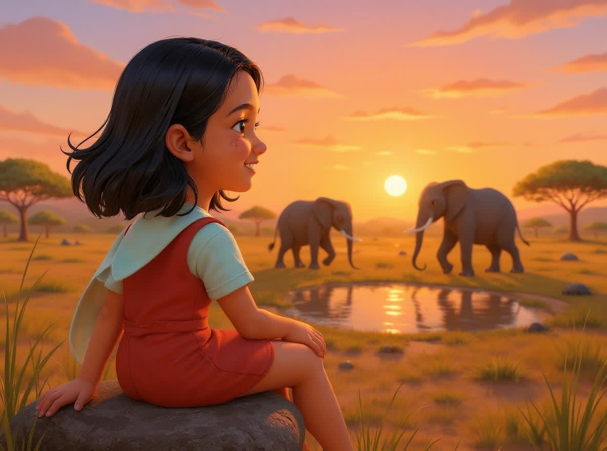 Shreya's Amazing Animal Safari — illustration for page 8