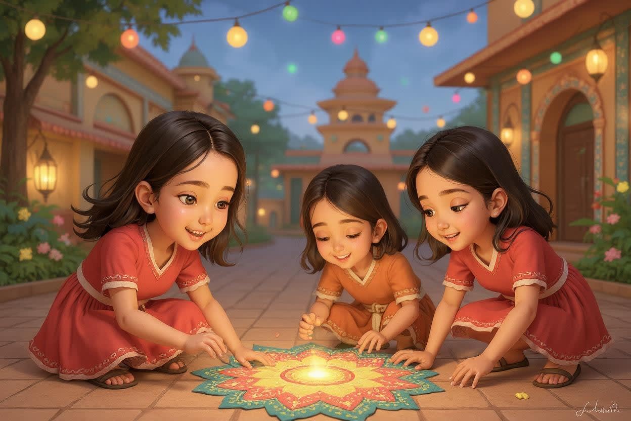 Shreya's Diwali Adventure — illustration for page 3