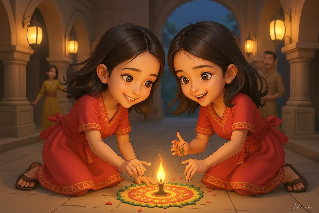 Shreya's Diwali Adventure — illustration for page 4