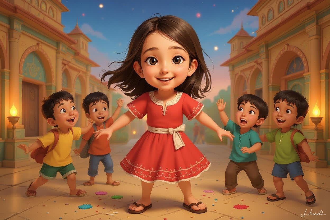 Shreya's Diwali Adventure — illustration for page 7
